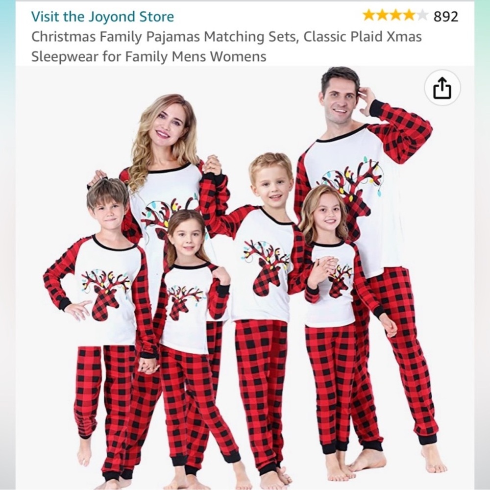 Women’s Christmas Red Plaid Family Pajama Set
